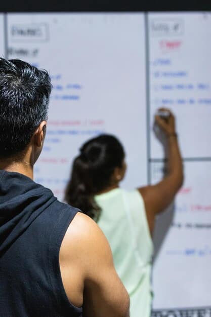 A close-up shot of a coach's tactical whiteboard filled with game strategies, player formations, and handwritten notes. The whiteboard is partially erased, suggesting ongoing adjustments and planning.