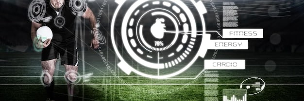 An image illustrating a data dashboard showing real-time fan engagement metrics during a Kings League match, with sponsor logos integrated seamlessly into the visual analytics.