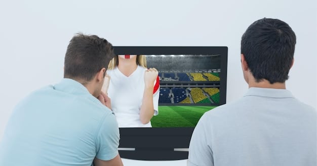 A digital screen showing fan comments and polls related to the Kings League match being played, highlighting the interactive and engaging nature of the league.