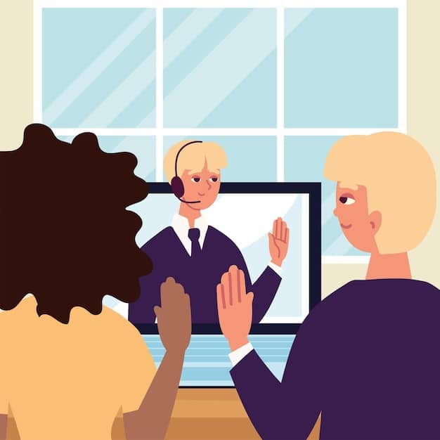 A focused agent is on a video call, gesturing while discussing contract terms with a team representative. The scene is well-lit, highlighting the intensity of the negotiations.